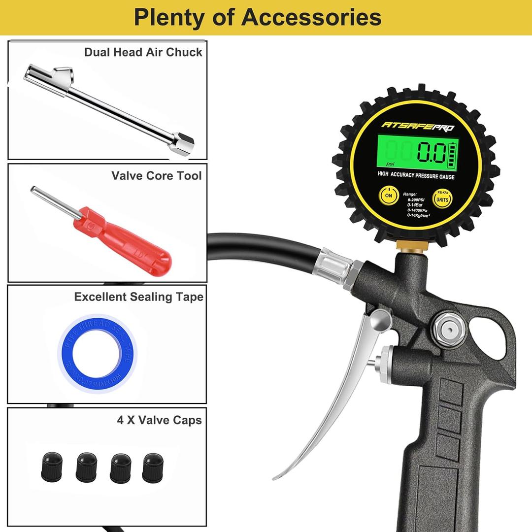Digital Tire Inflator With Gauge: Precision & Durability